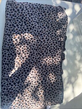 Leopard Print Tube Skirt in Black and Brown